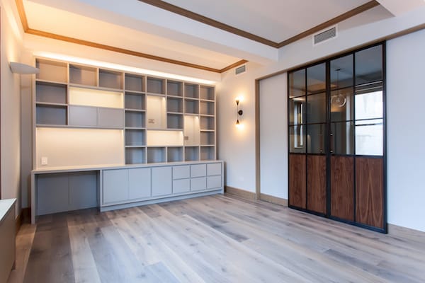 full height custom living room cabinet